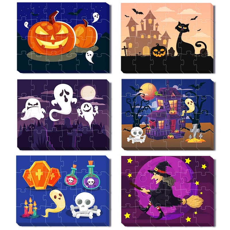 KiDEPOCH Halloween Puzzles Set of 6 Designs - 36 Pack, 24-Piece, 5.5 x 7.3 inches, Multicolor, Cardboard & Paper, Jigsaw, For Kids & Adults, Indoor & Classroom, Family Game Night & Party Favors - Image 1